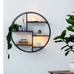 Round Black Open Wall Hanging Cabinet 92cm | Annie Mo's