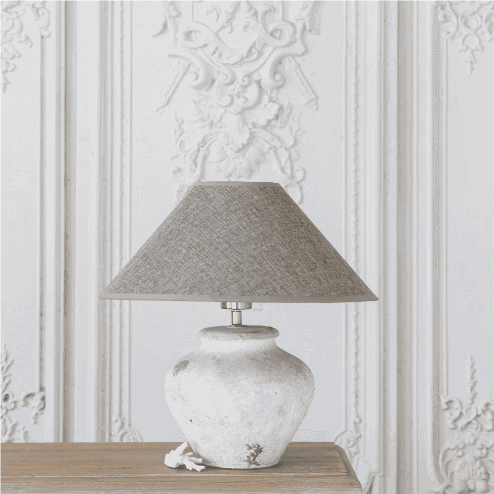 Rustic Ceramic Lamp Ceramic with Dark Grey Shade 43cm | Annie Mo's