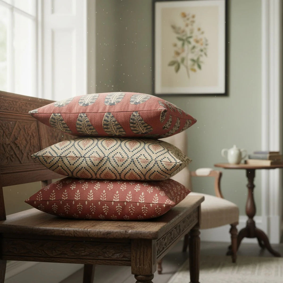 Rustic Circles Biscuit and Berry Cushion 50x50cm
