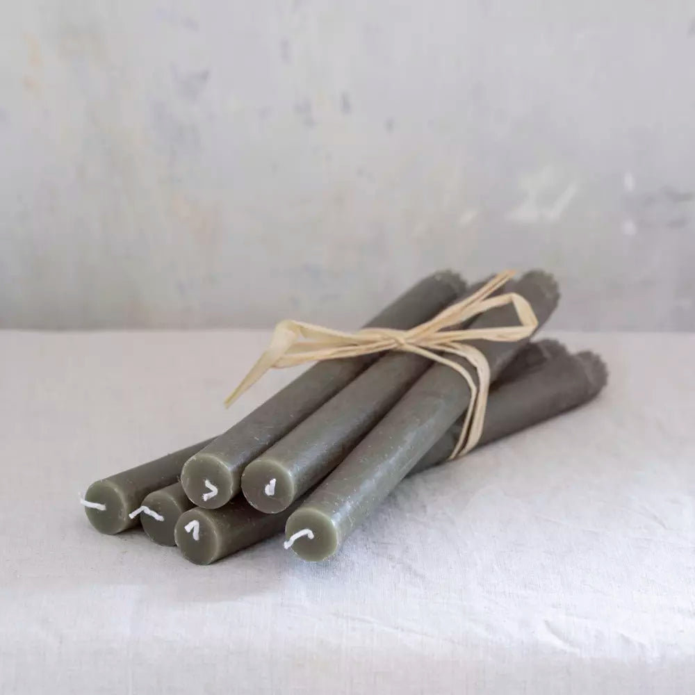 Rustic Dinner Candle Hunter Green 27cm | Annie Mo's