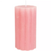 Rustic Scalloped Pillar Candle Dusky Pink - Size Choice