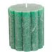 Rustic Scalloped Pillar Candle Emerald Green - Size Choice