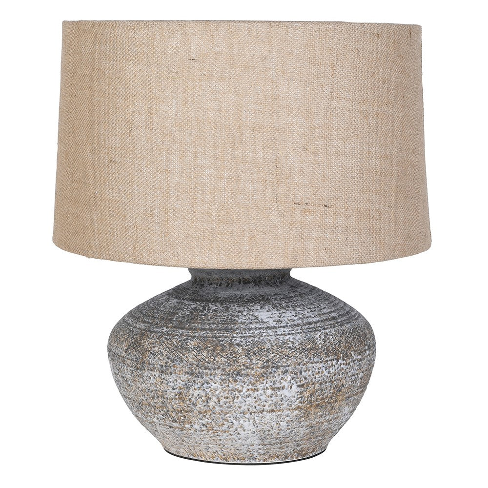 Rustic Table Lamp with Linen Shade 50cm | Annie Mo's