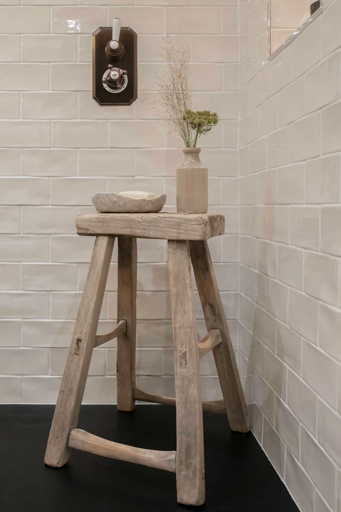 Rustic Reclaimed Rectangular Stool 50cm