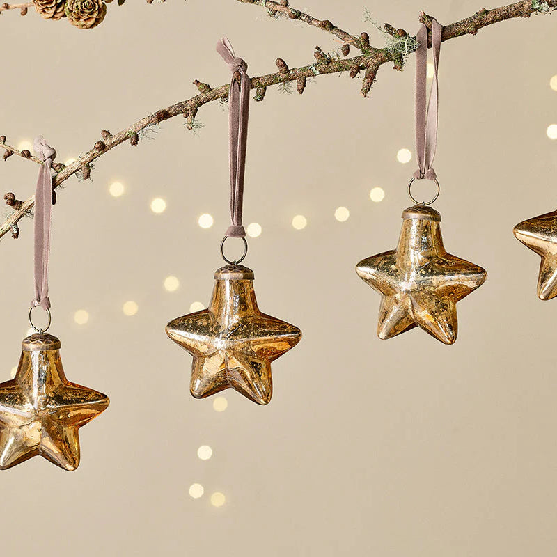 Sardi Star Baubles - Gold (Set of Four) 8cm | Annie Mo's D
