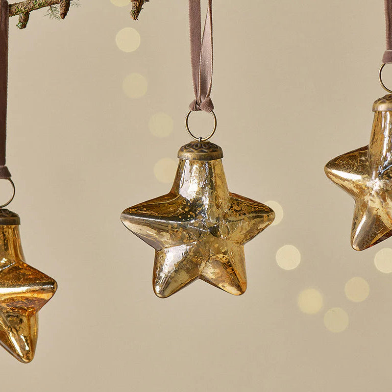 Sardi Star Baubles - Gold (Set of Four) 8cm | Annie Mo's B