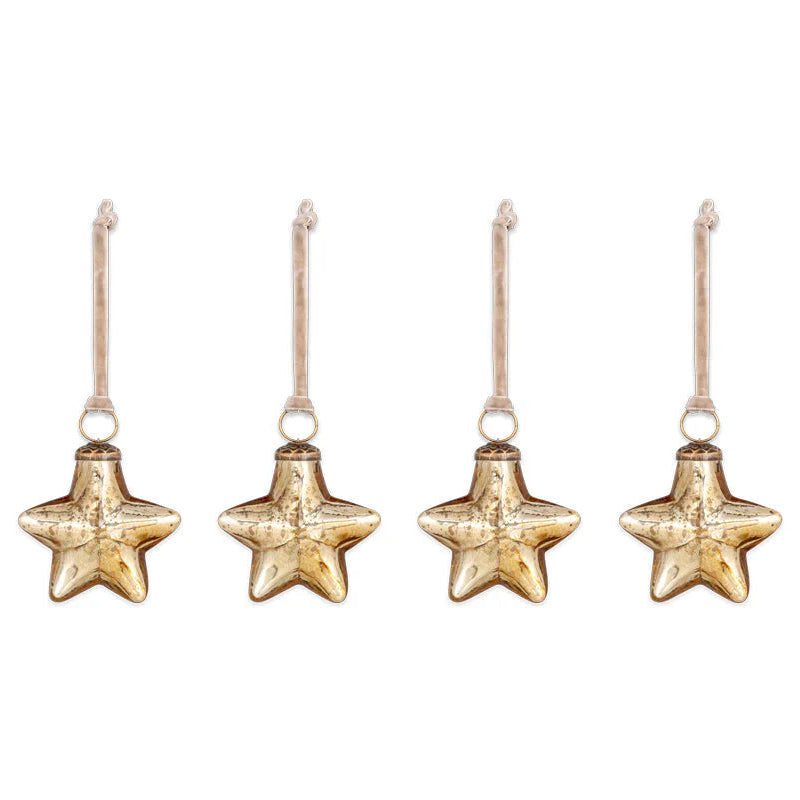 Sardi Star Baubles - Gold (Set of Four) 8cm | Annie Mo's C