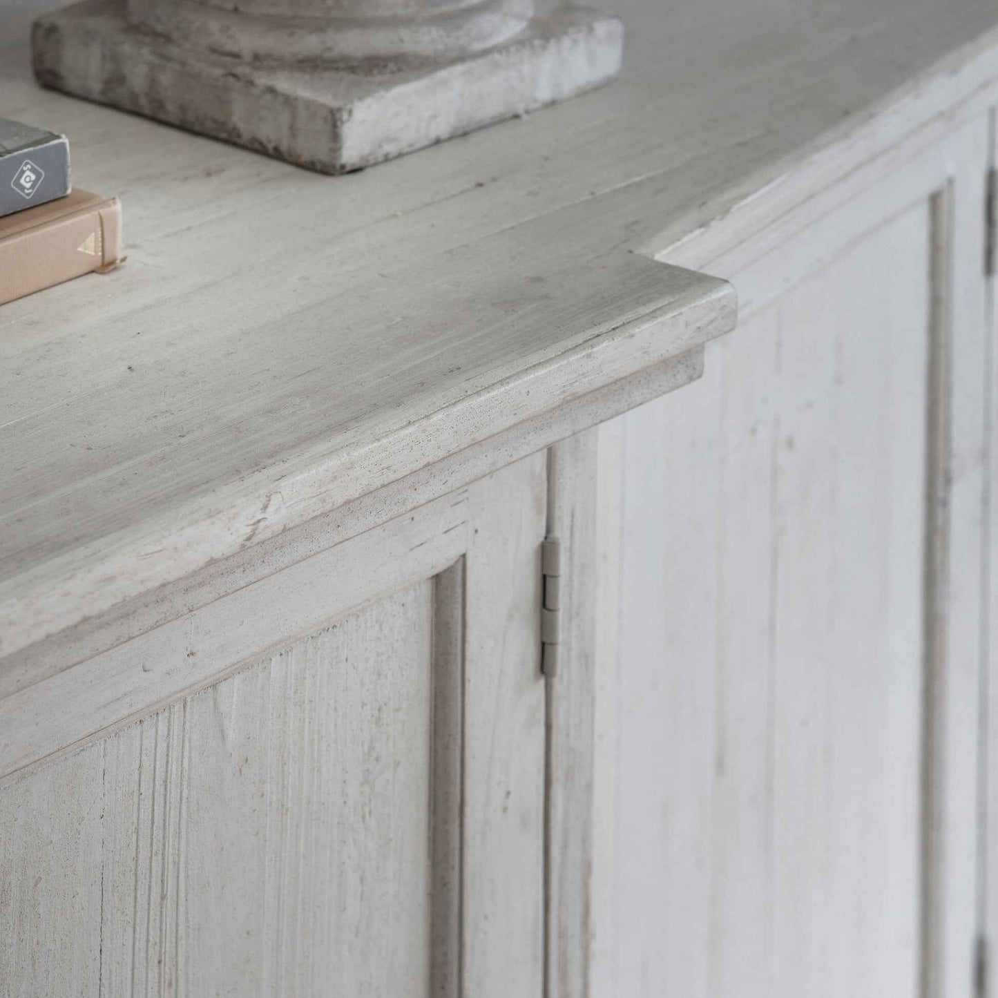 Loumarin Recycled Pine Distressed White Sideboard-C