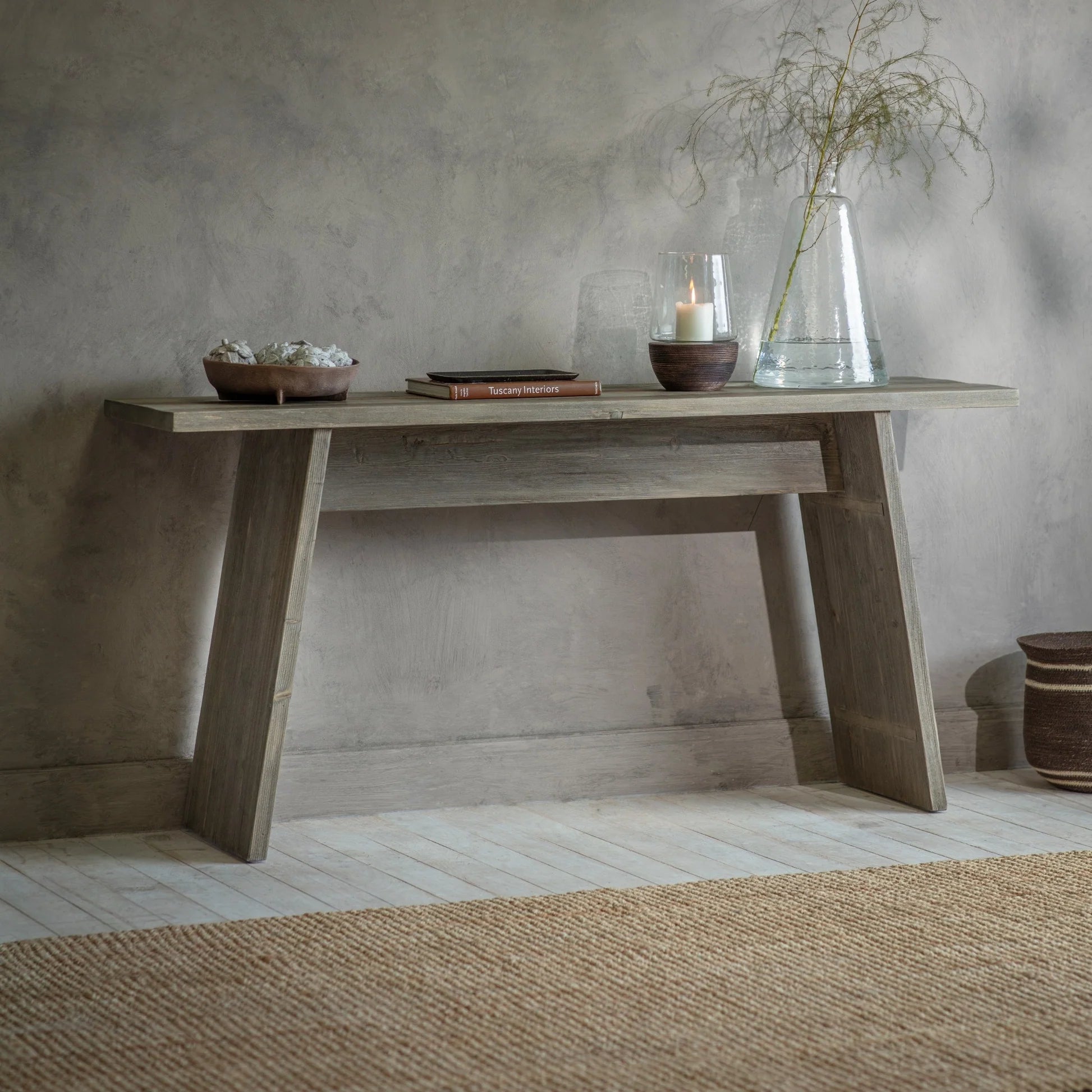 Loumarin Brushed Grey Console Table 180cm | Annie Mo's