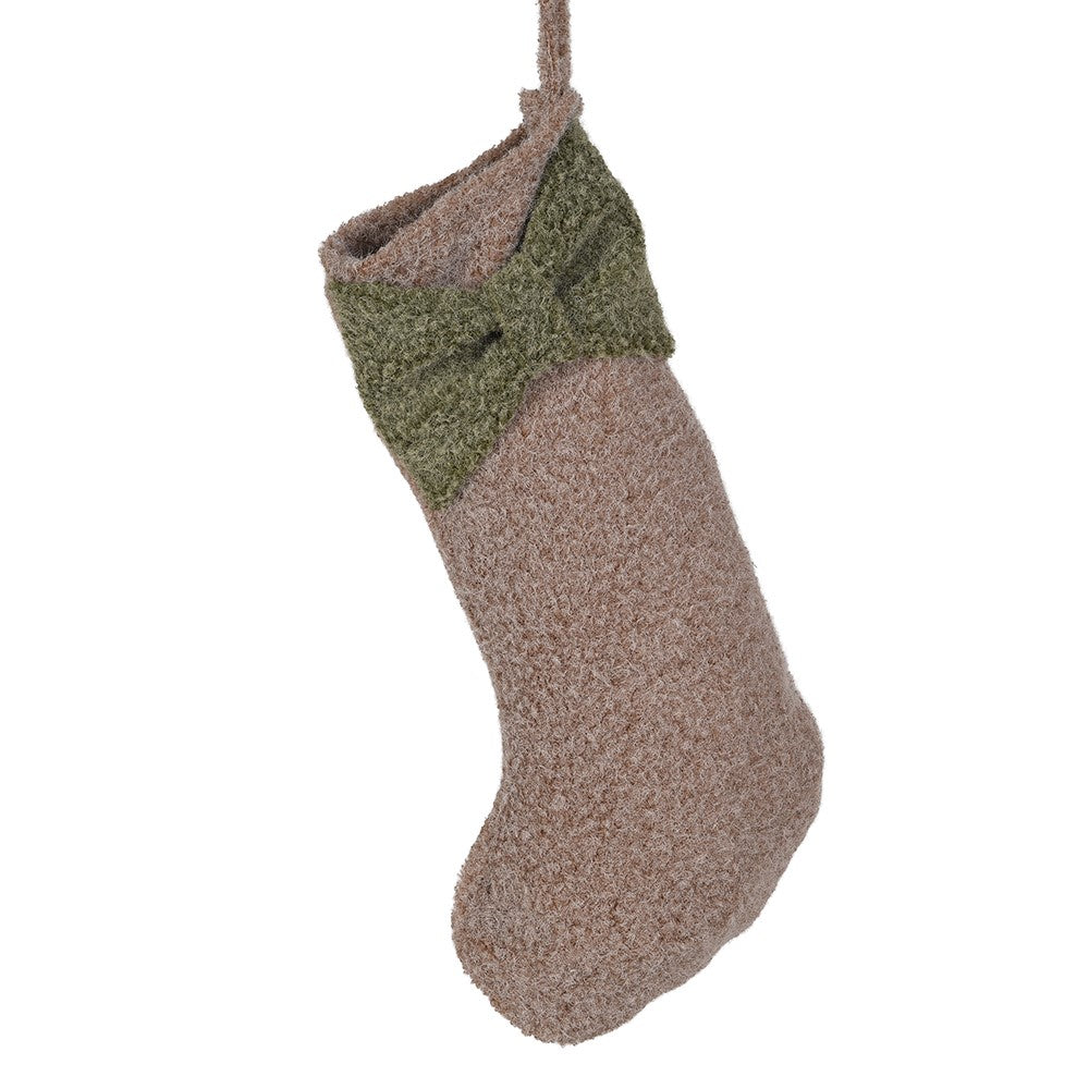 Sage Stocking with Bow 44cm | Annie Mo's