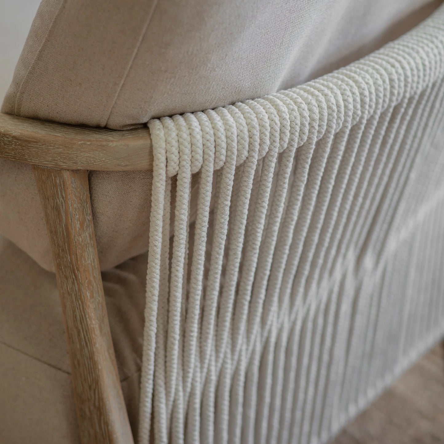 San Clemente Oatmeal Rope Back Armchair-A