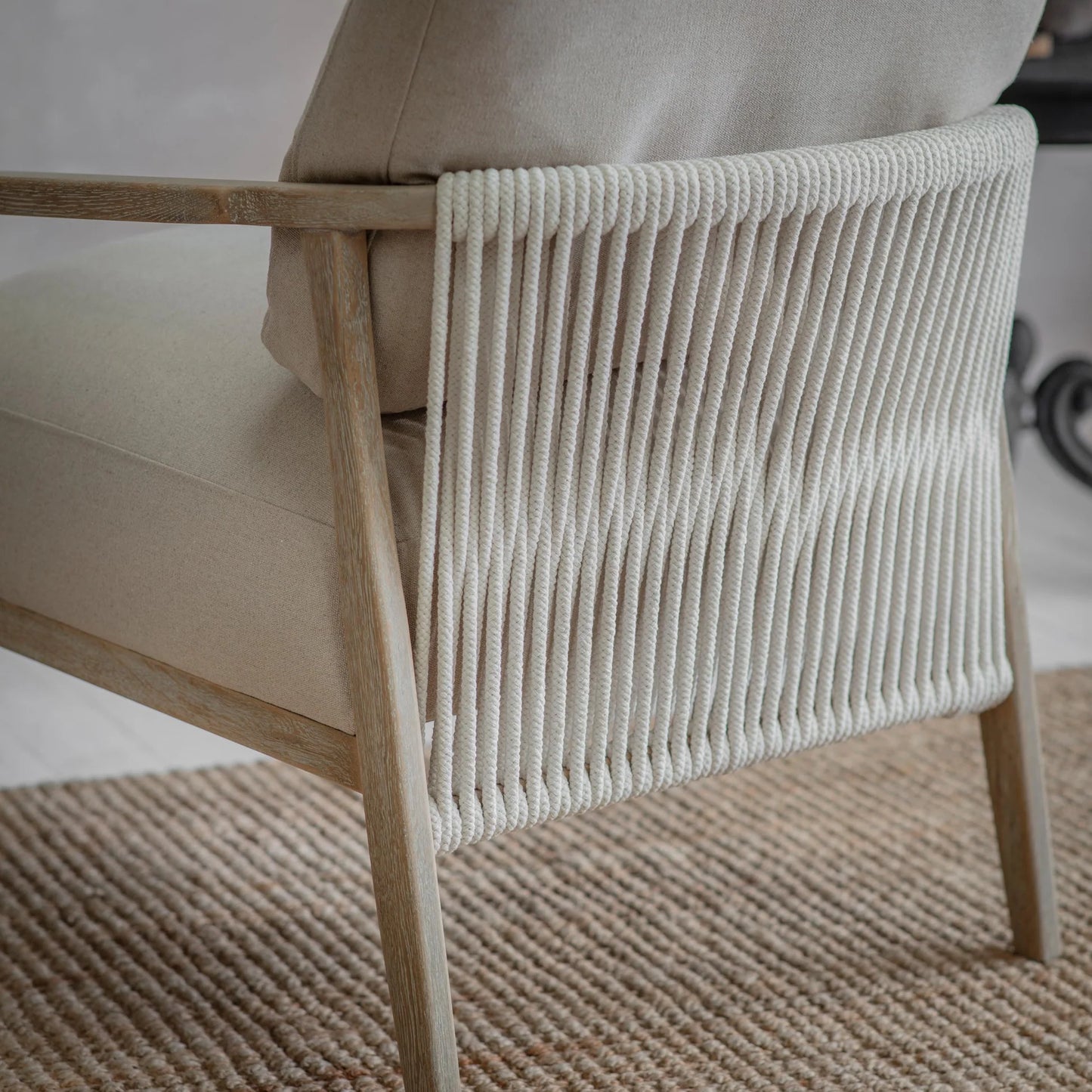 San Clemente Oatmeal Rope Back ArmchairC