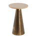 Sand Travertine and Antique Bronze Side Table 43cm