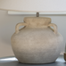 Sandy Stoneware Lamp with Cream Shade 50cm