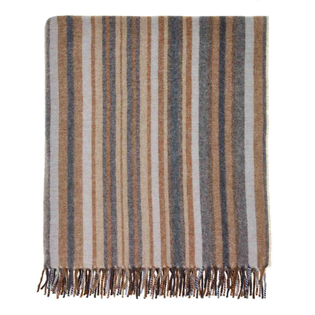 Santa Cruz Stripe Merino Throw - Navy and Rust