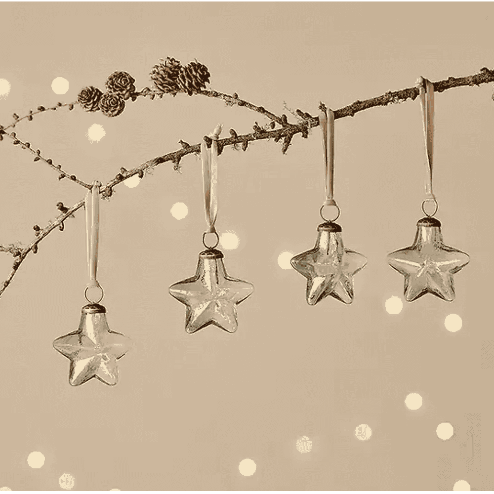Sardi Star Baubles - Clear (Set of Four) | Annie Mo's
