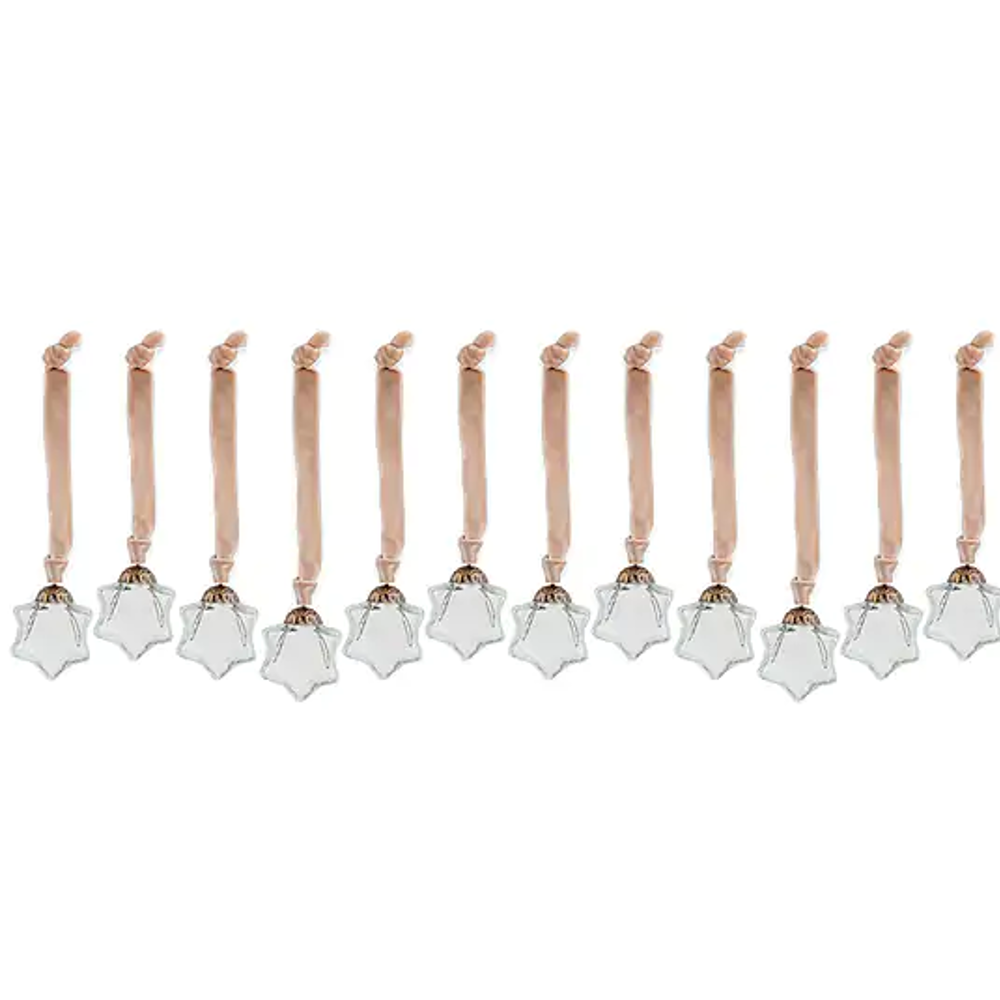 Sardi Star Baubles - Clear (Set of 12)-E