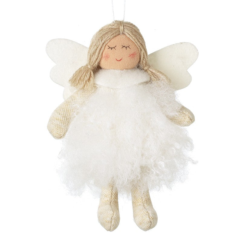 Hanging Angel In Fluffy Dress 14cm