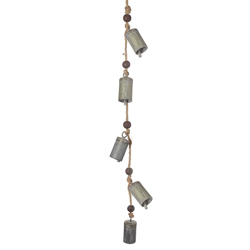 Matt Silver Metal Cow Bells Garland 106cm | Annie Mo's