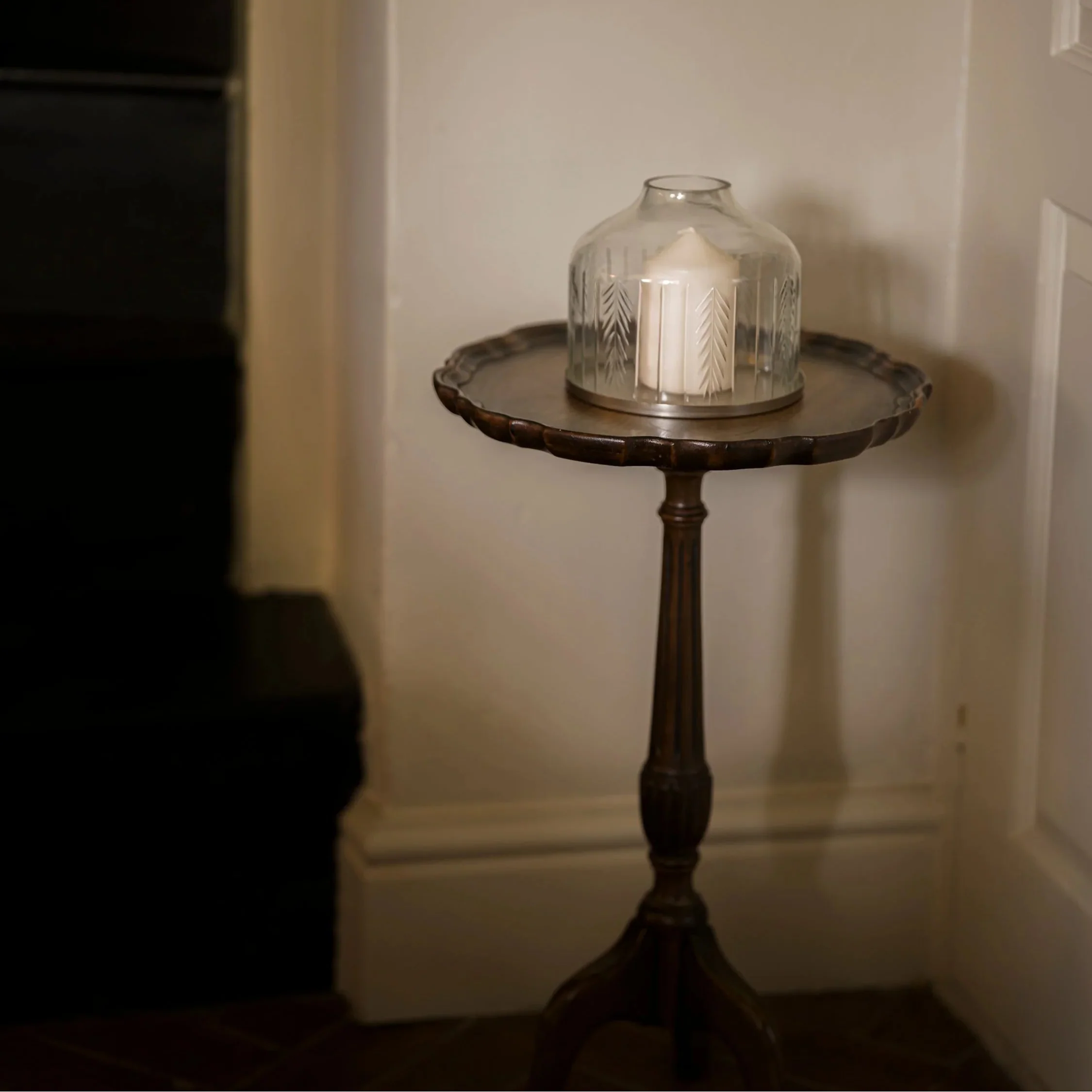 Scandi Stripe Handblown Candle Dome - Size Choice