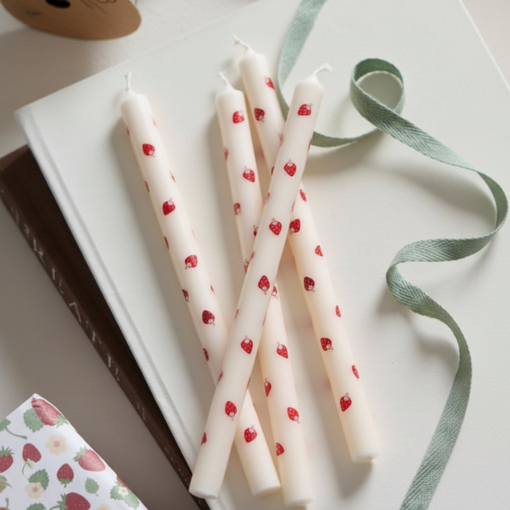 Strawberries Taper Candle 20cm