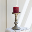 Pillar Candle Holder White Gold - Size Choice