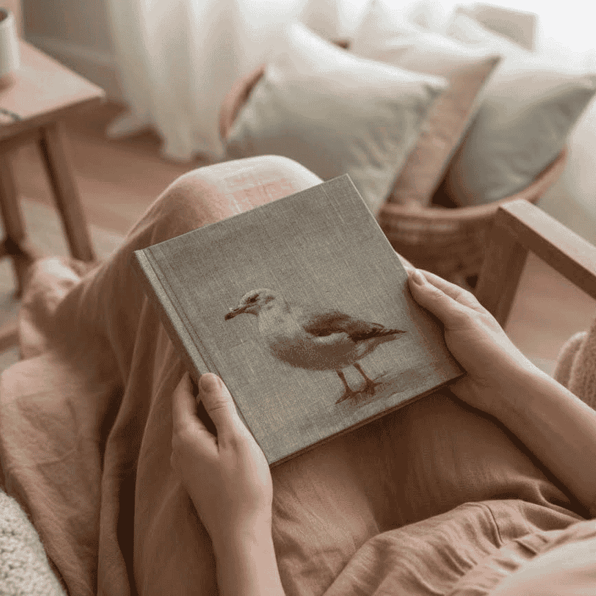 "Seagull" Handmade Linen Hardcover Notebook | Journal