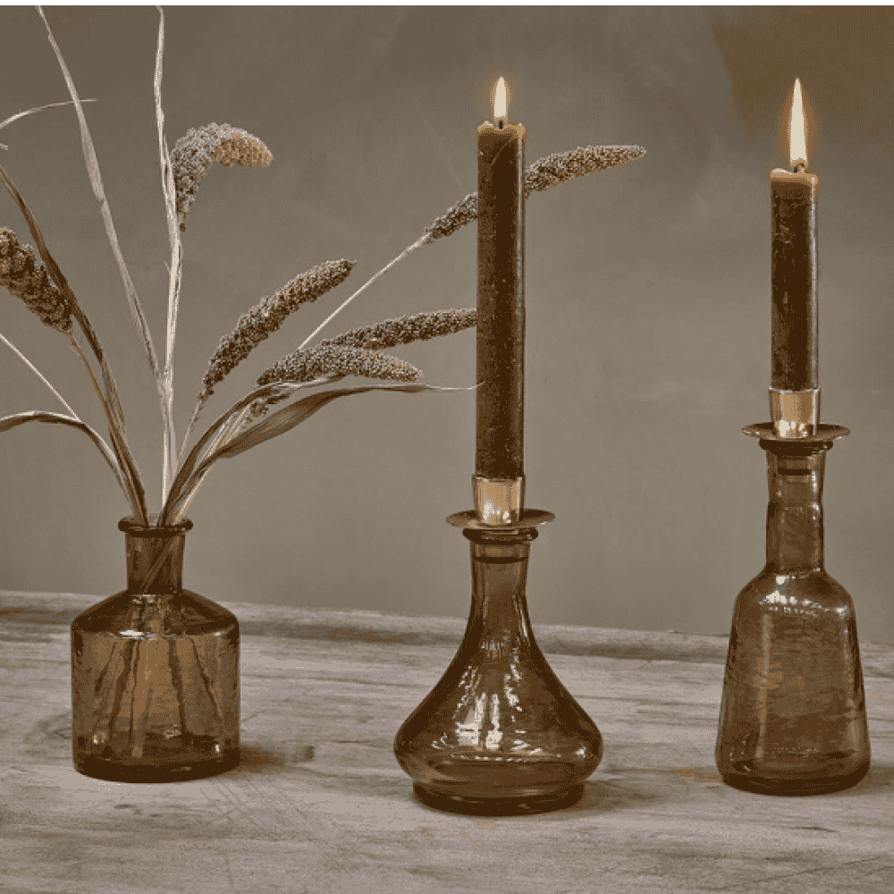 Sepia Glass Candlesticks  - Shape Choice | Annie Mo's