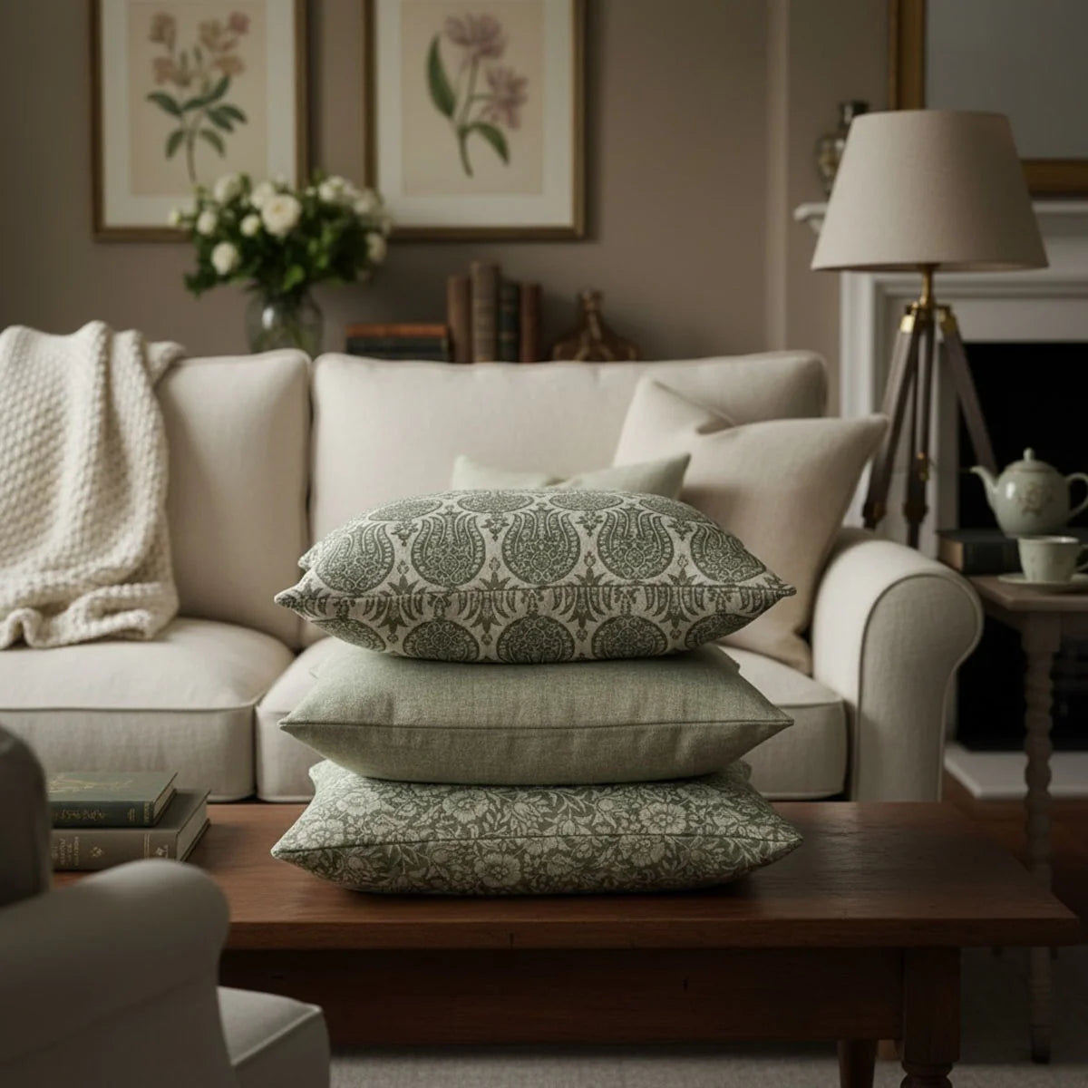Serafina Green Cushion 50x50cm