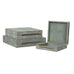 Set of Three Faux Grey Shagreen Boxes 35cm