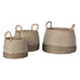 Set of Three Rush Round Taupe BasketsB