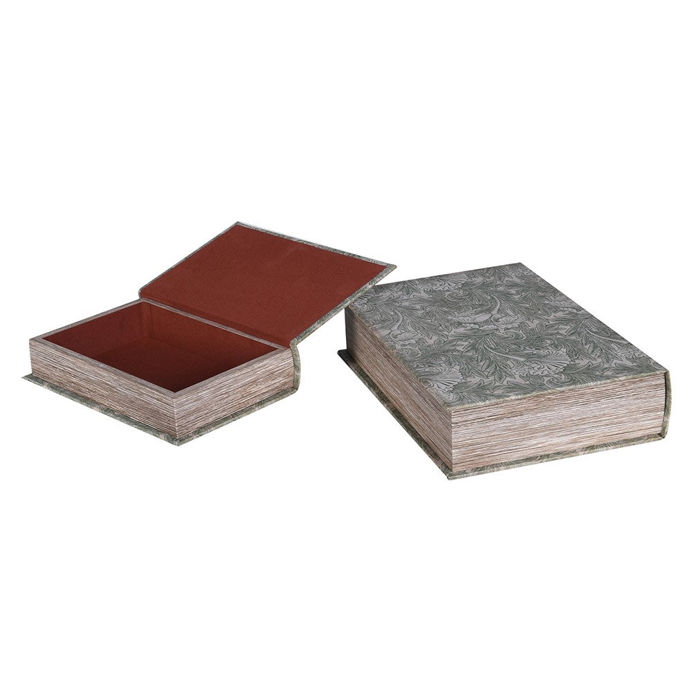 Set of Two Floral Book Boxes