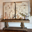Set of Two Framed Abstract Pictures 140cm High