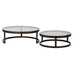 Set of Two Iron and Glass Round Coffee Tables 100cm 5