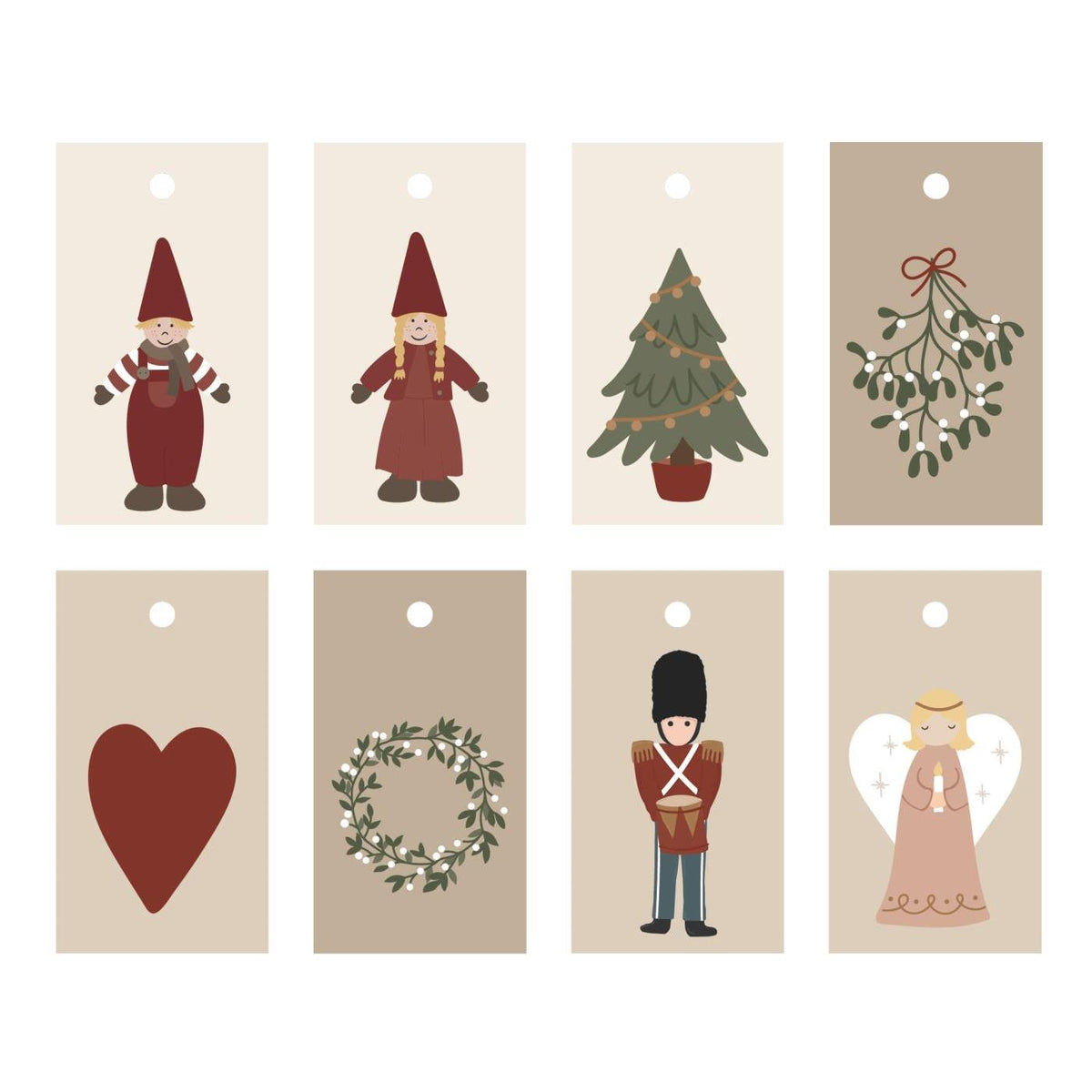 Set of Eight Assorted Nostalgic Gift Tags | Annie Mo's