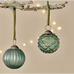Set of Four Green Baubles 8cm