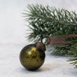 Set of Six Small 1" Olive Crackle Glass Baubles | Annie Mo's