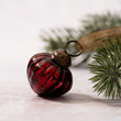 Set of Six Small 1" Wine Crackle Glass Lantern Baubles | Annie Mo's