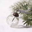 Set of Six Small 1" Clear Crackle Glass Baubles | Annie Mo's