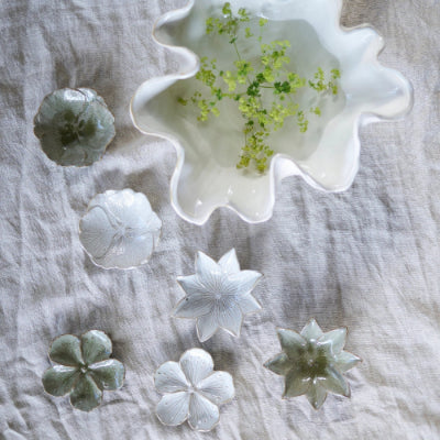 Set of Three Assorted Light Green Porcelain Trinket Dishes | Annie Mo's B