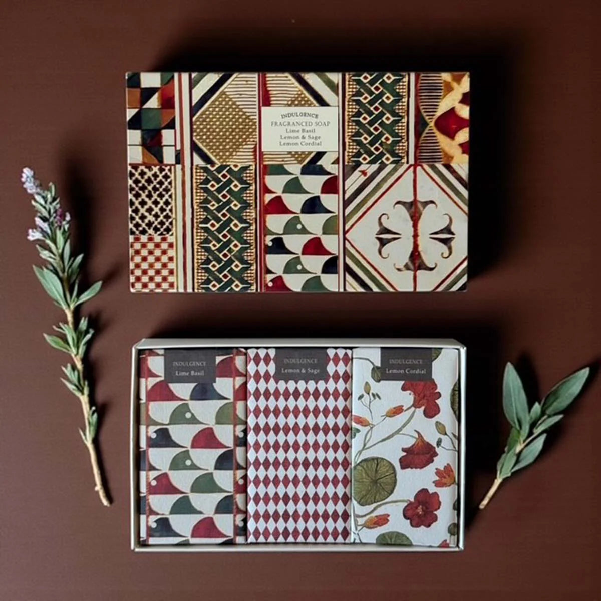 Set of Three Boxed Scented Soaps Lime Basil (Set 4) | Annie Mo's