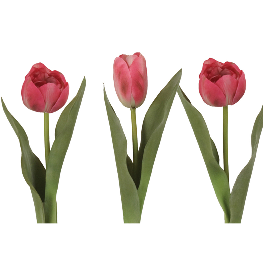 Set of Three Mixed Pink Faux Tulip Stems 39cm | Annie Mo's