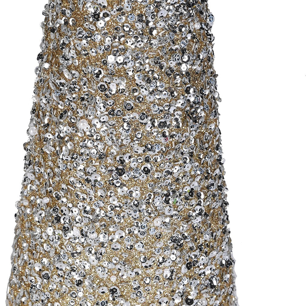 Set of Two Glitter Cone Trees 61cm-B
