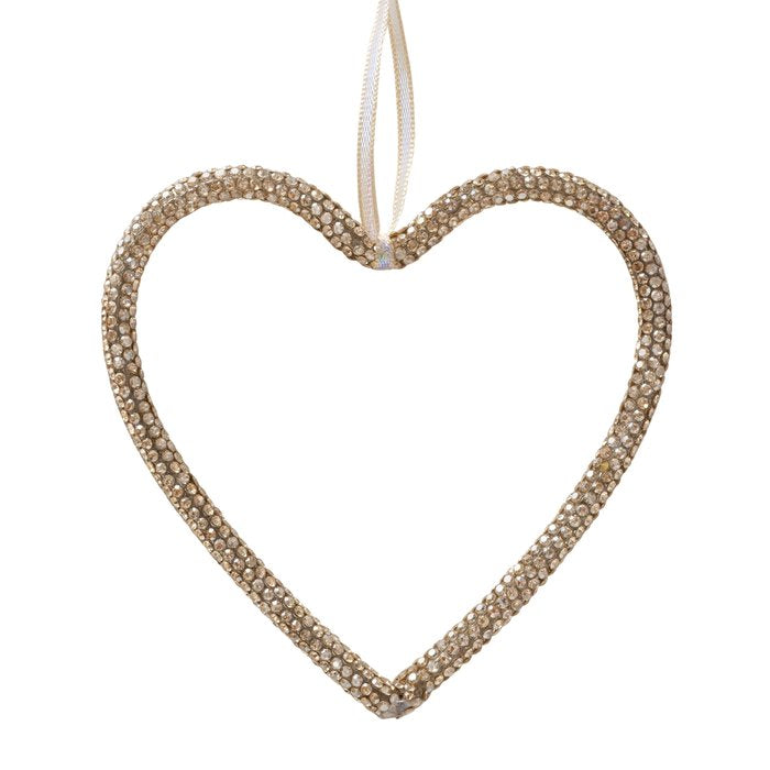 Set of Two Golden Sparkle Tree Hangers 10cm-B