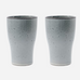 Set of Two Light Grey Thermo Mugs 14cm