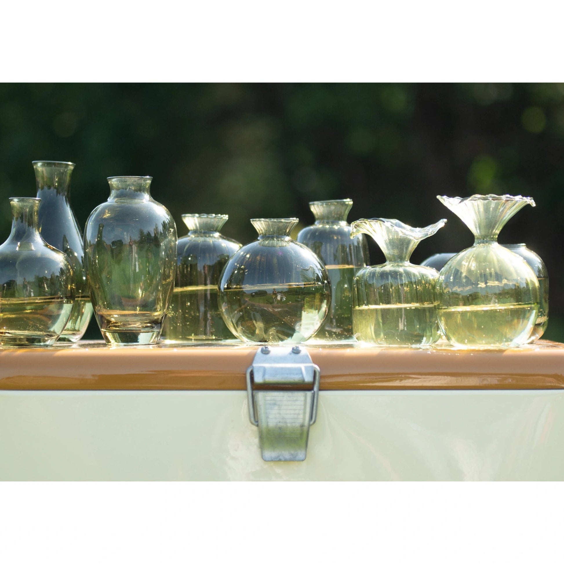 Set of Two Mini Green Glass Vases - Assorted | Annie Mo's B