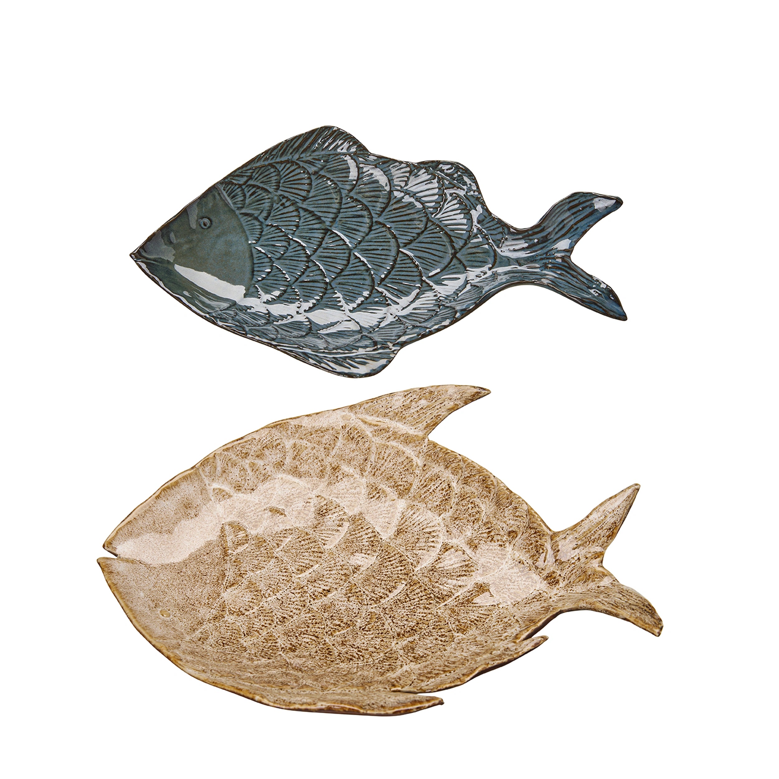 Set of Two Porcelain Galia Fish Plates 25cm | Annie Mo's