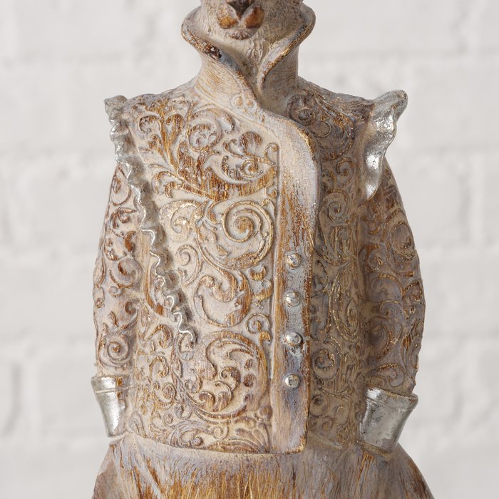 Set of Two Proud Standing Wood Effect Regal Deer 42cm-D