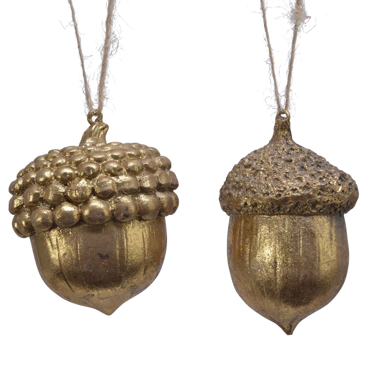 Set of Two Resin Hanging Acorns 8cm | Annie Mo's