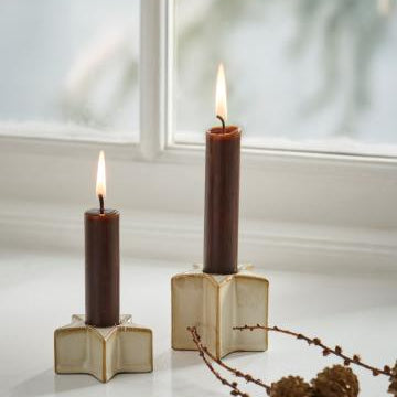 Short Chocolate Rustic Dinner Candle 11cm | Annie Mo's